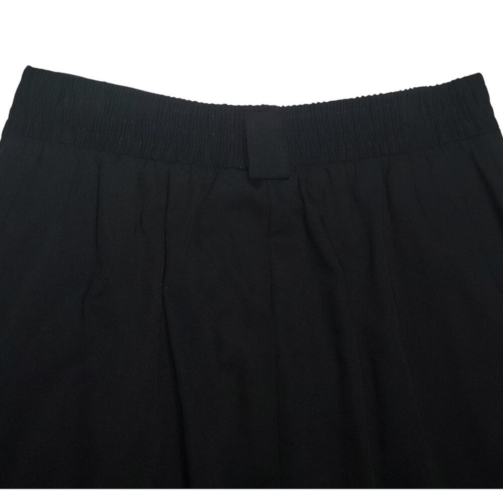 Vintage 70s ILGWU Black Midi Skirt 10 Union Made High Waist Dark Academia Goth - Picture 5 of 8